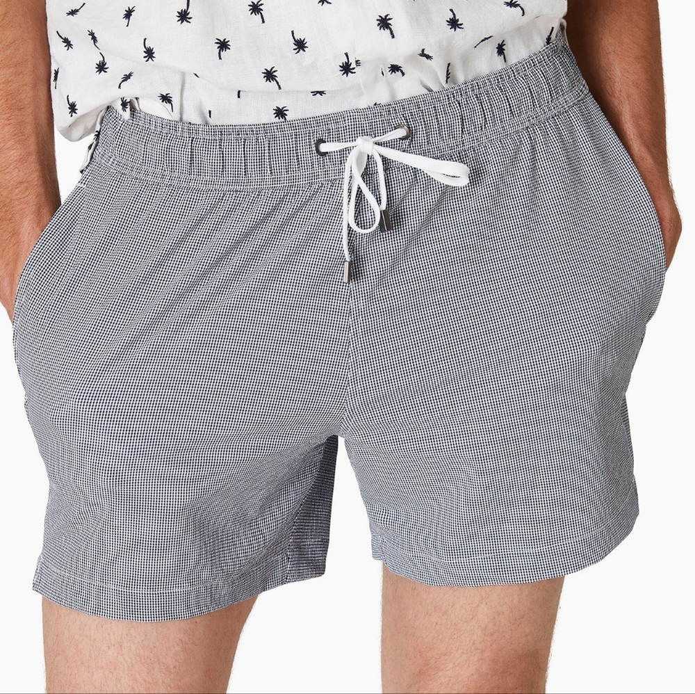 ONIA Charles 7" Swim Shorts Size XXL - Micro Gingham *Blue